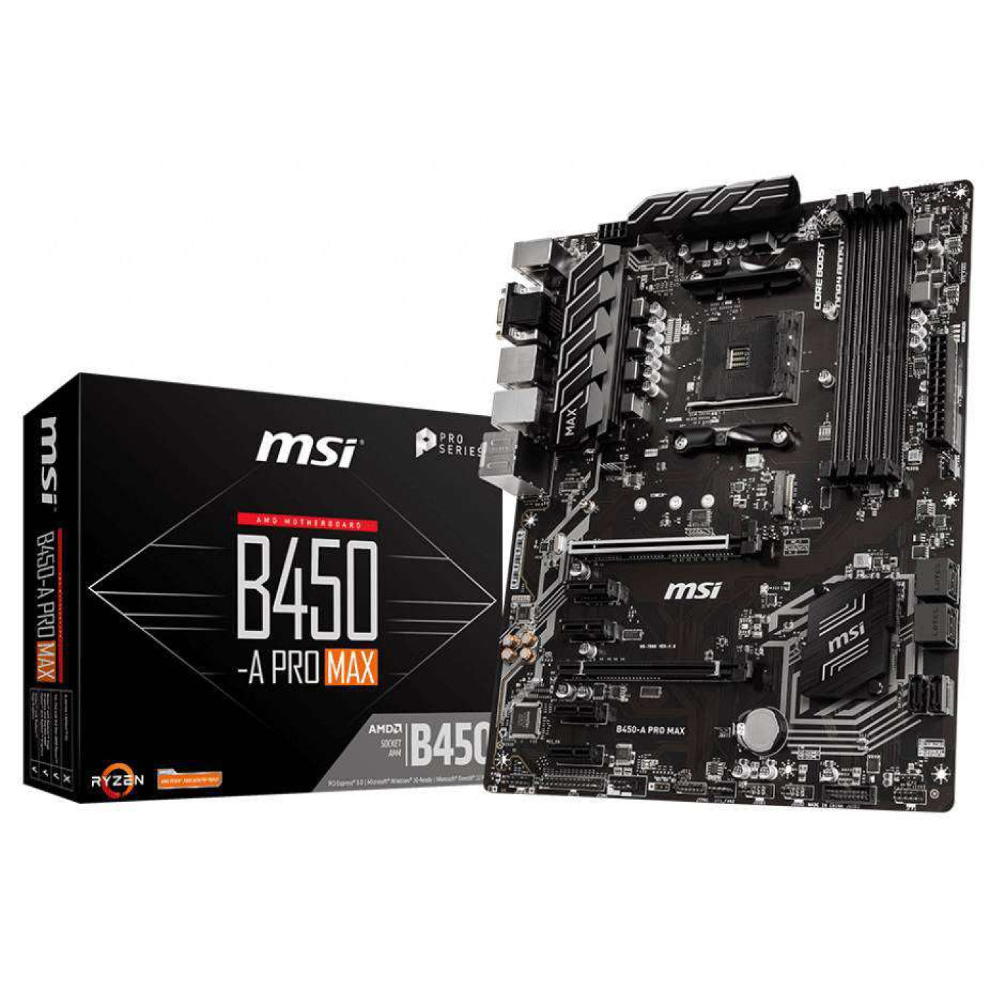 Материнська плата MSI B450-A Pro Max (B450-A Pro Max) (Socket AM4, AMD B450, ATX) Б/в