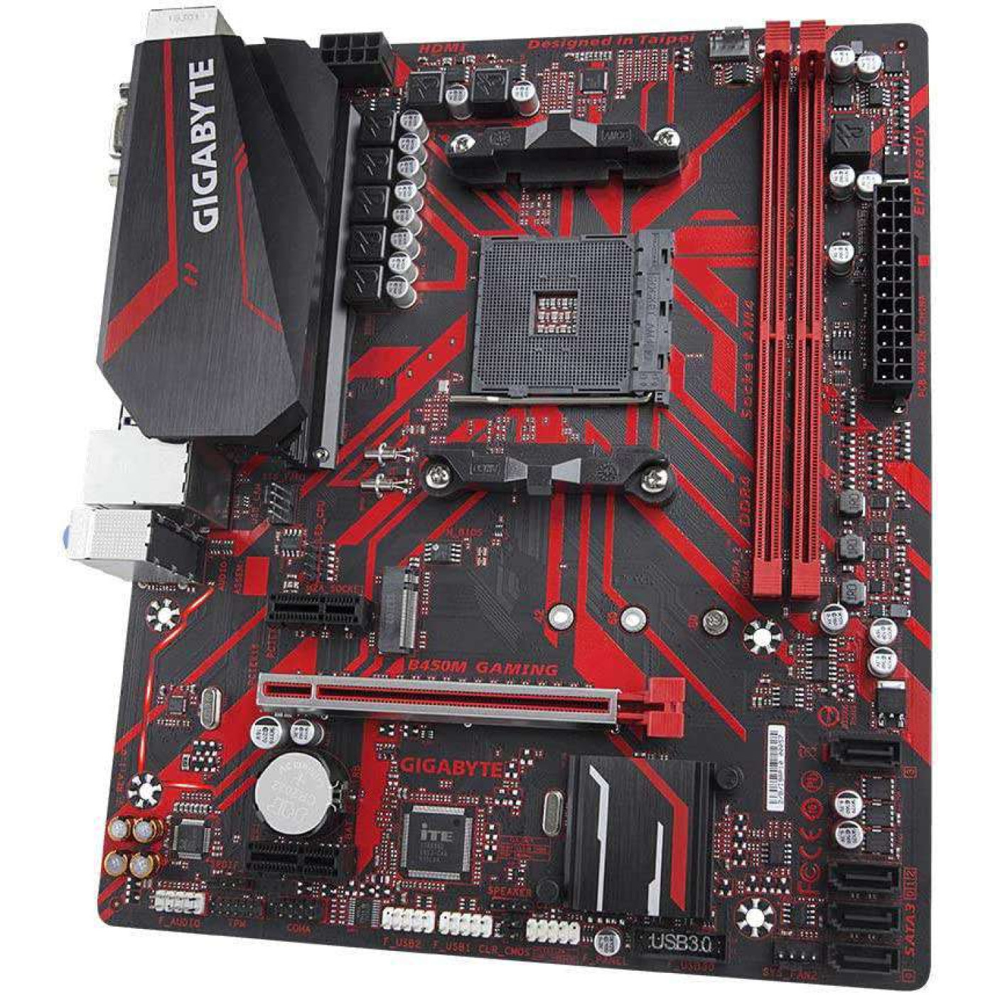 Материнская плата Gigabyte B450M Gaming (B450M Gaming) (Socket AM4, AMD B450, Micro-ATX) Б/у