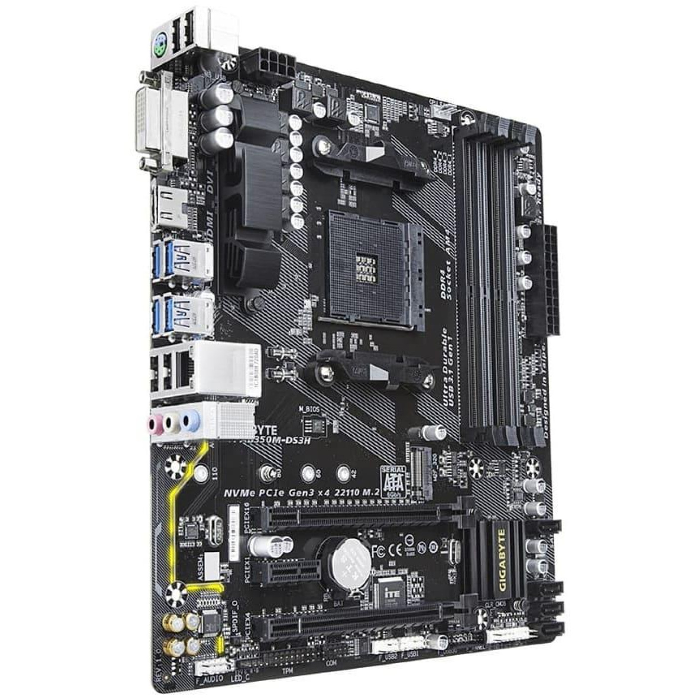 Материнская плата Gigabyte AB350M-DS3H (GA-AB350M-DS3H) ( , ) Б/у