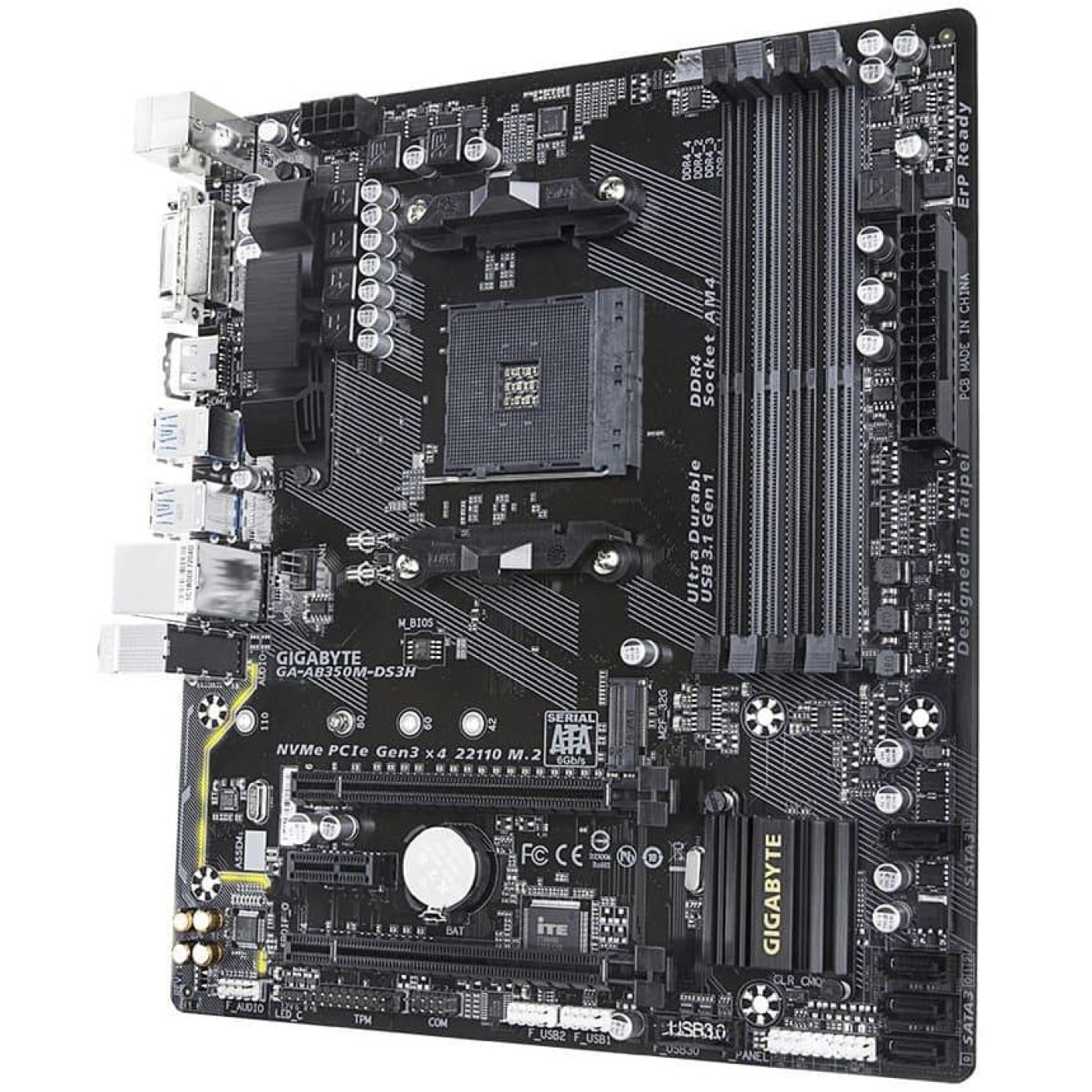 Материнская плата Gigabyte AB350M-DS3H (GA-AB350M-DS3H) ( , ) Б/у