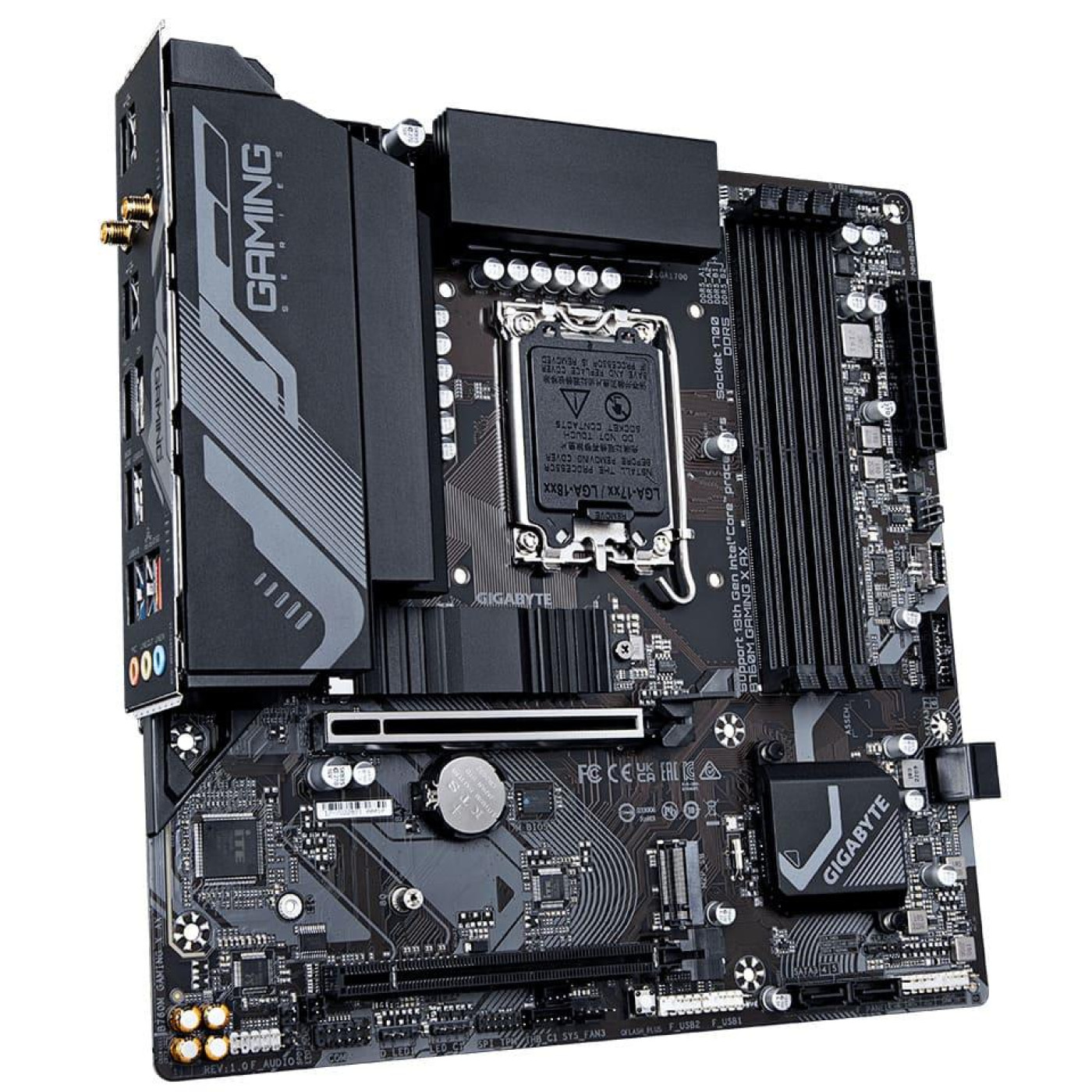 Материнская плата Gigabyte B760M GAMING X AX (B760M GAMING X AX) (Socket 1700, Intel B760, Micro-ATX) U1