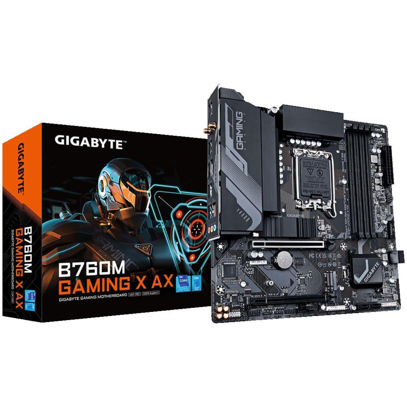 Материнская плата Gigabyte B760M GAMING X AX (B760M GAMING X AX) (Socket 1700, Intel B760, Micro-ATX) U1