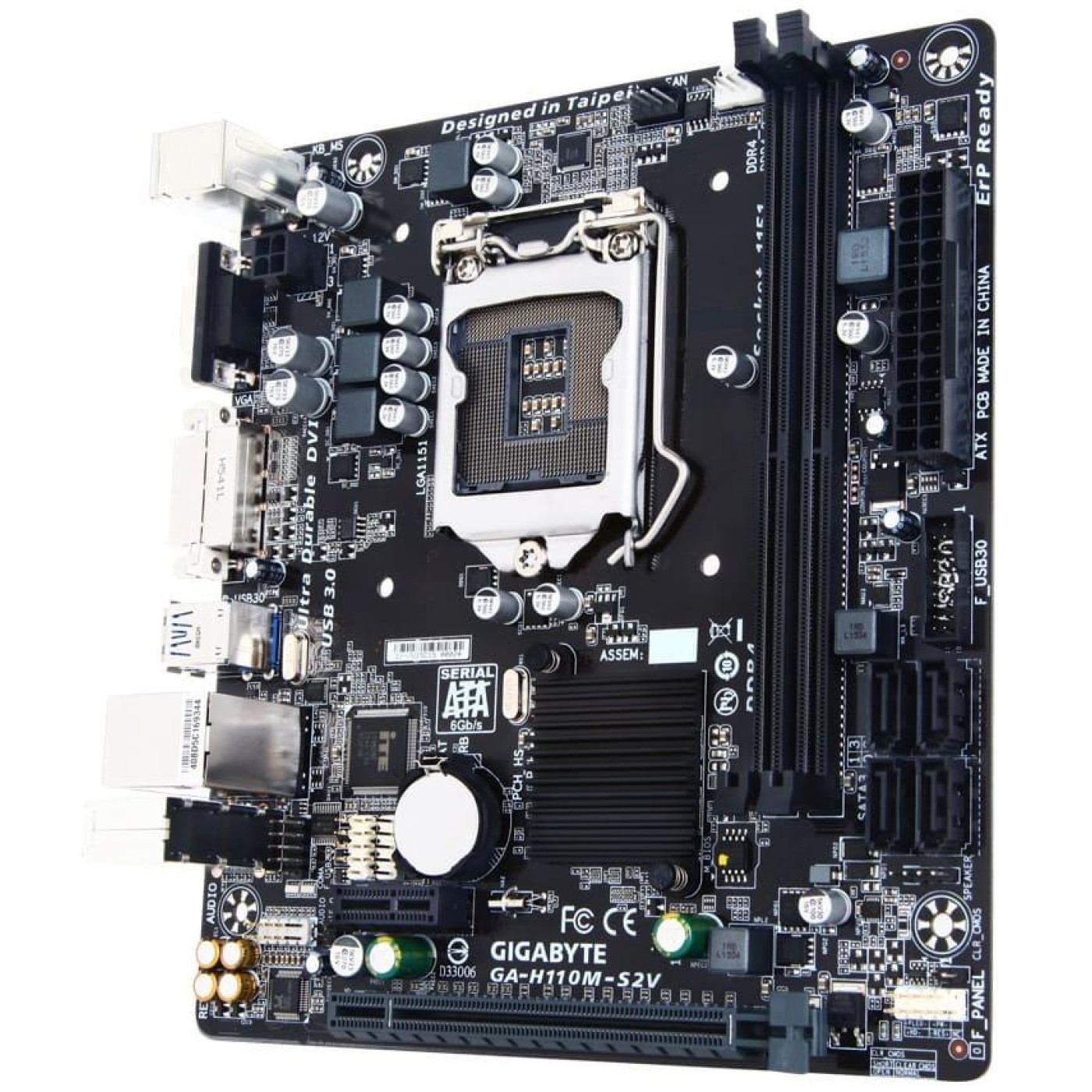 Материнская плата Gigabyte GA-H110M-S2V (GA-H110M-S2V) (Socket 1151, Intel H110, Micro-ATX) Б/у