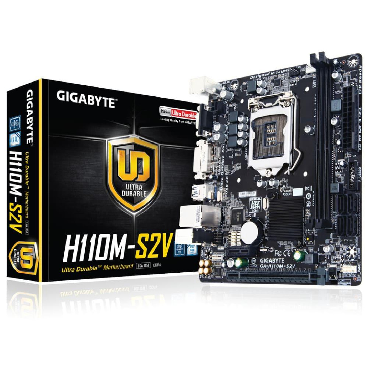 Материнская плата Gigabyte GA-H110M-S2V (GA-H110M-S2V) (Socket 1151, Intel H110, Micro-ATX) Б/у