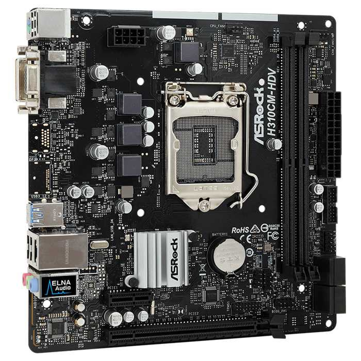 Материнская плата AsRock H310CM-DVS (H310CM-DVS) (Socket 1151 v2, Intel H310, Micro-ATX) Б/у,U1