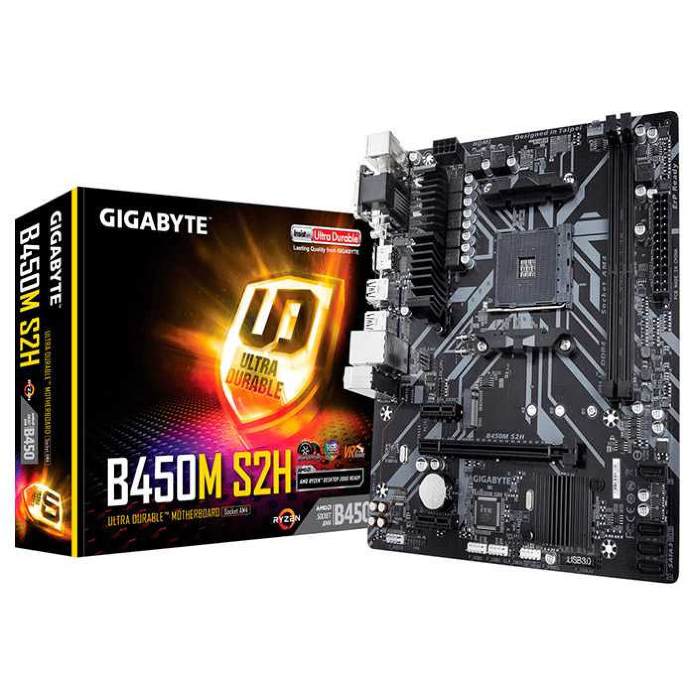 Материнська плата Gigabyte B450M S2H (B450M S2H) (sAM4, AMD B450, Micro-ATX)