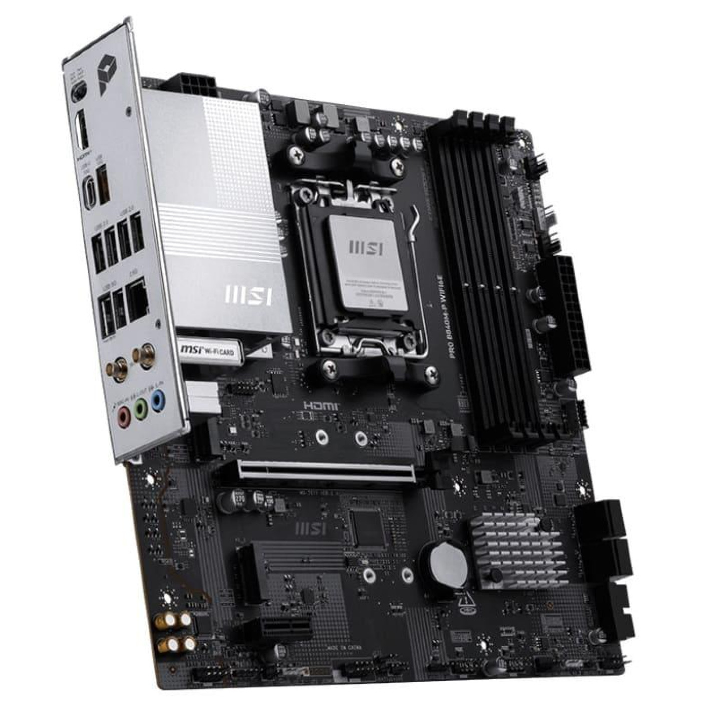 Материнська плата MSI PRO B840M-P WIFI6E (PRO B840M-P WIFI6E) (Socket AM5, AMD B840, Micro-ATX)