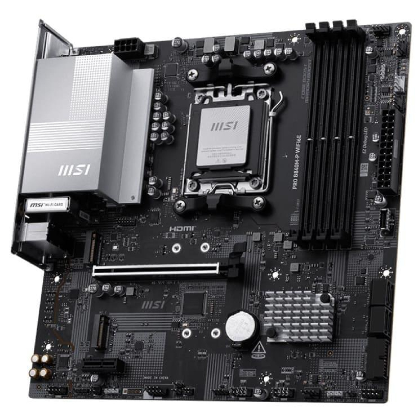 Материнська плата MSI PRO B840M-P WIFI6E (PRO B840M-P WIFI6E) (Socket AM5, AMD B840, Micro-ATX)