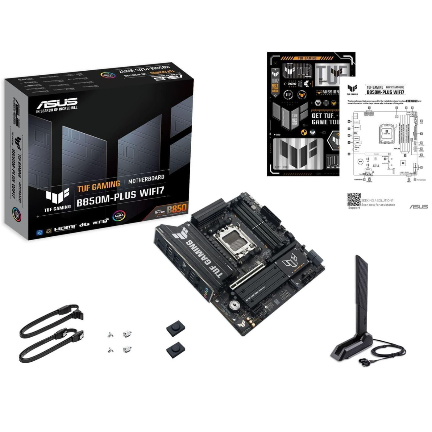 Материнская плата ASUS TUF GAMING B850M-PLUS WIFI7 (TUF GAMING B850M-PLUS WIFI7) (Socket AM5, AMD B850, Micro-ATX)