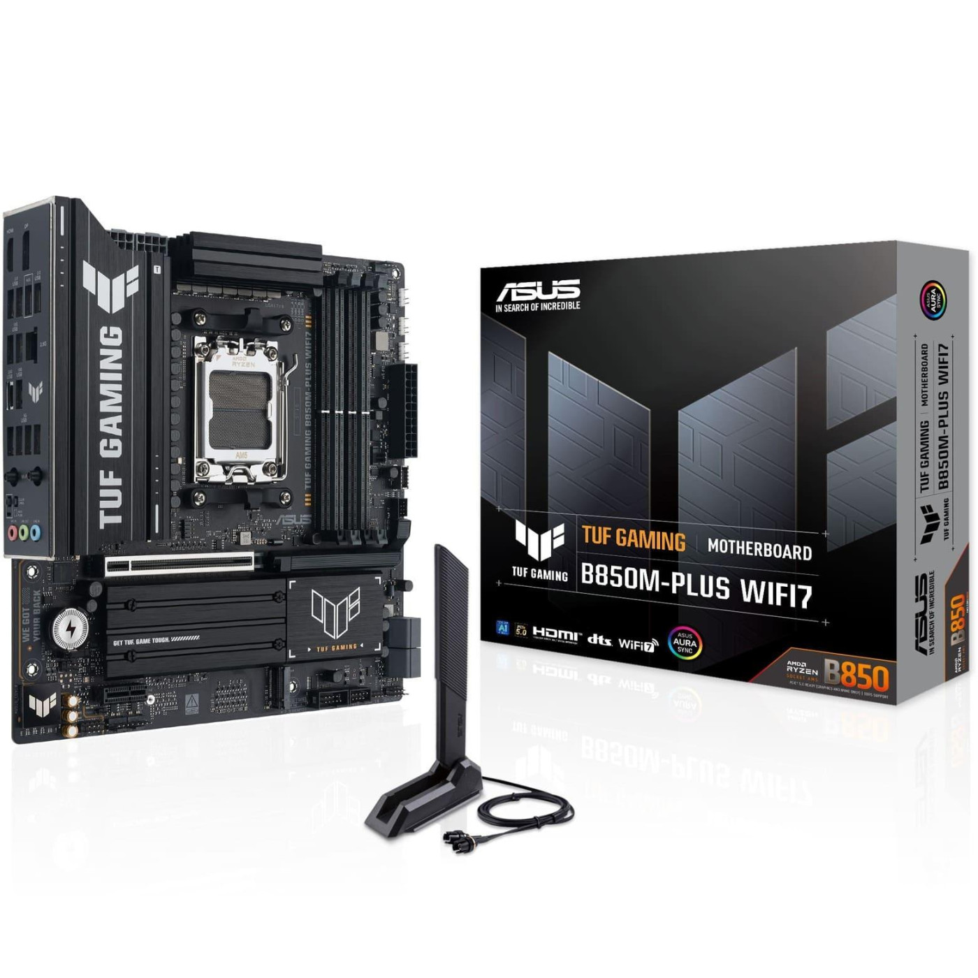 Материнская плата ASUS TUF GAMING B850M-PLUS WIFI7 (TUF GAMING B850M-PLUS WIFI7) (Socket AM5, AMD B850, Micro-ATX)
