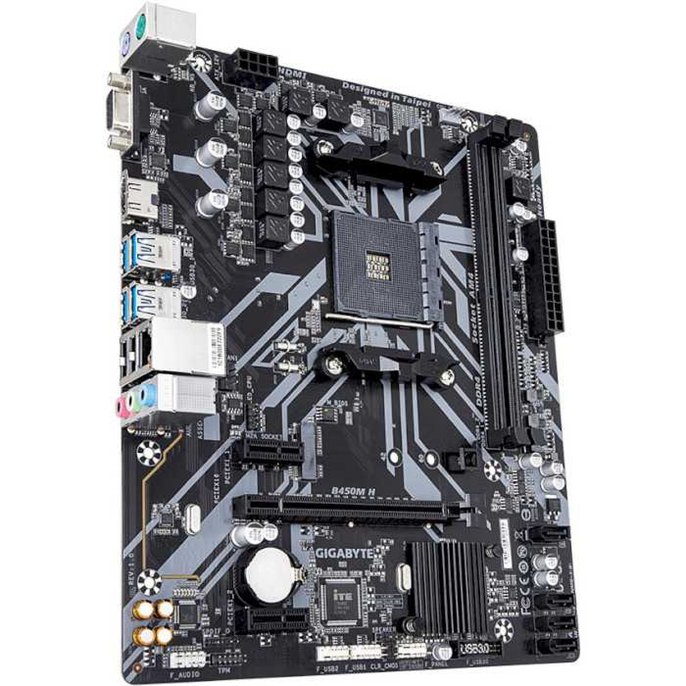 Материнська плата Gigabyte B450M H (B450M H) (Socket AM4, AMD B450, Micro-ATX) Б/в,U1