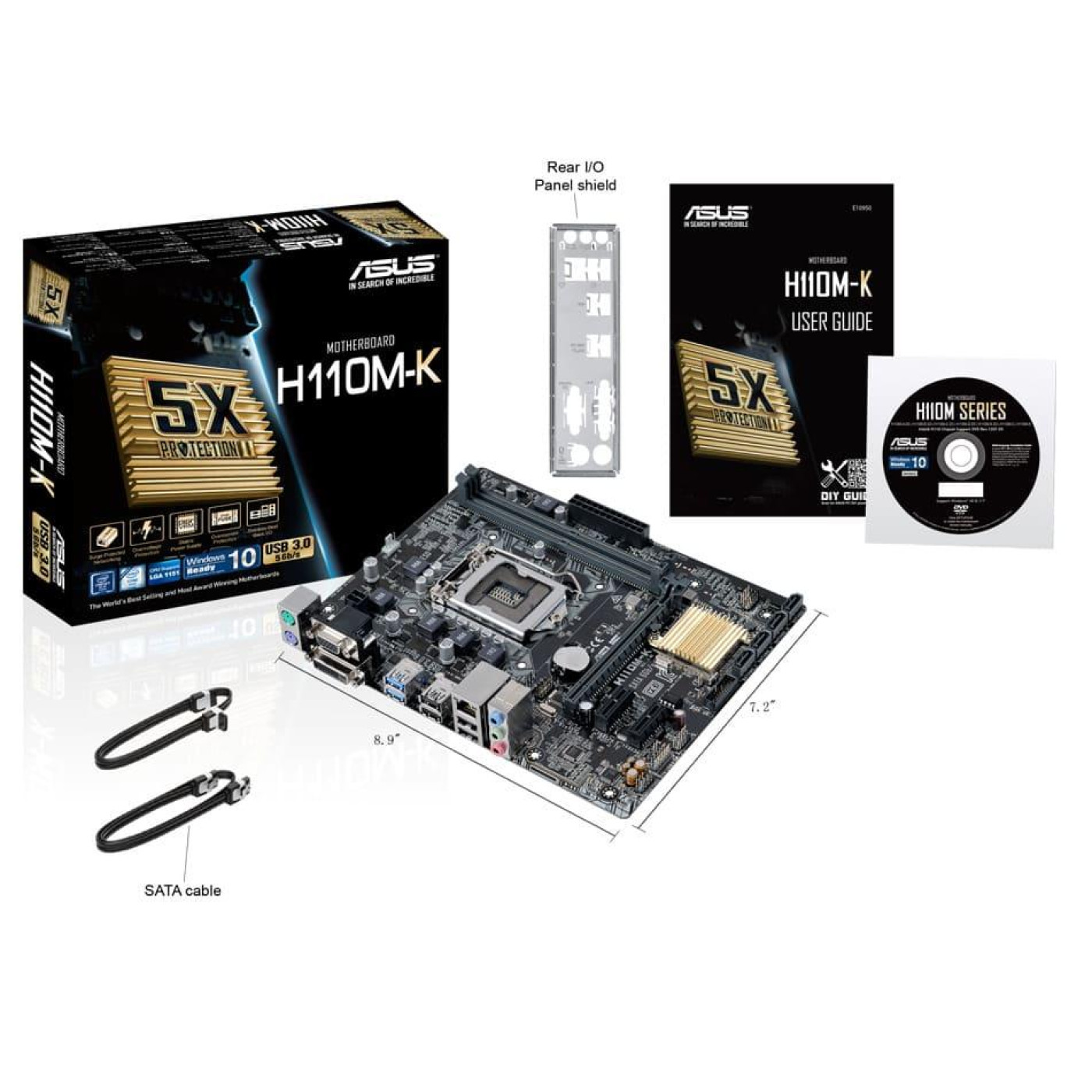 Материнская плата ASUS H110M-K (H110M-K) (Socket 1151, Intel H110, Micro-ATX) Б/у