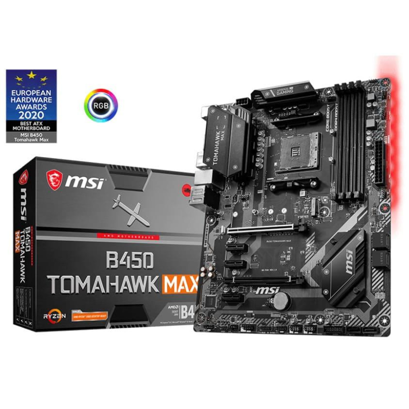 Материнська плата MSI B450 Tomahawk Max (B450 TOMAHAWK MAX) (Socket AM4, AMD B450, ATX) Б/в,U1