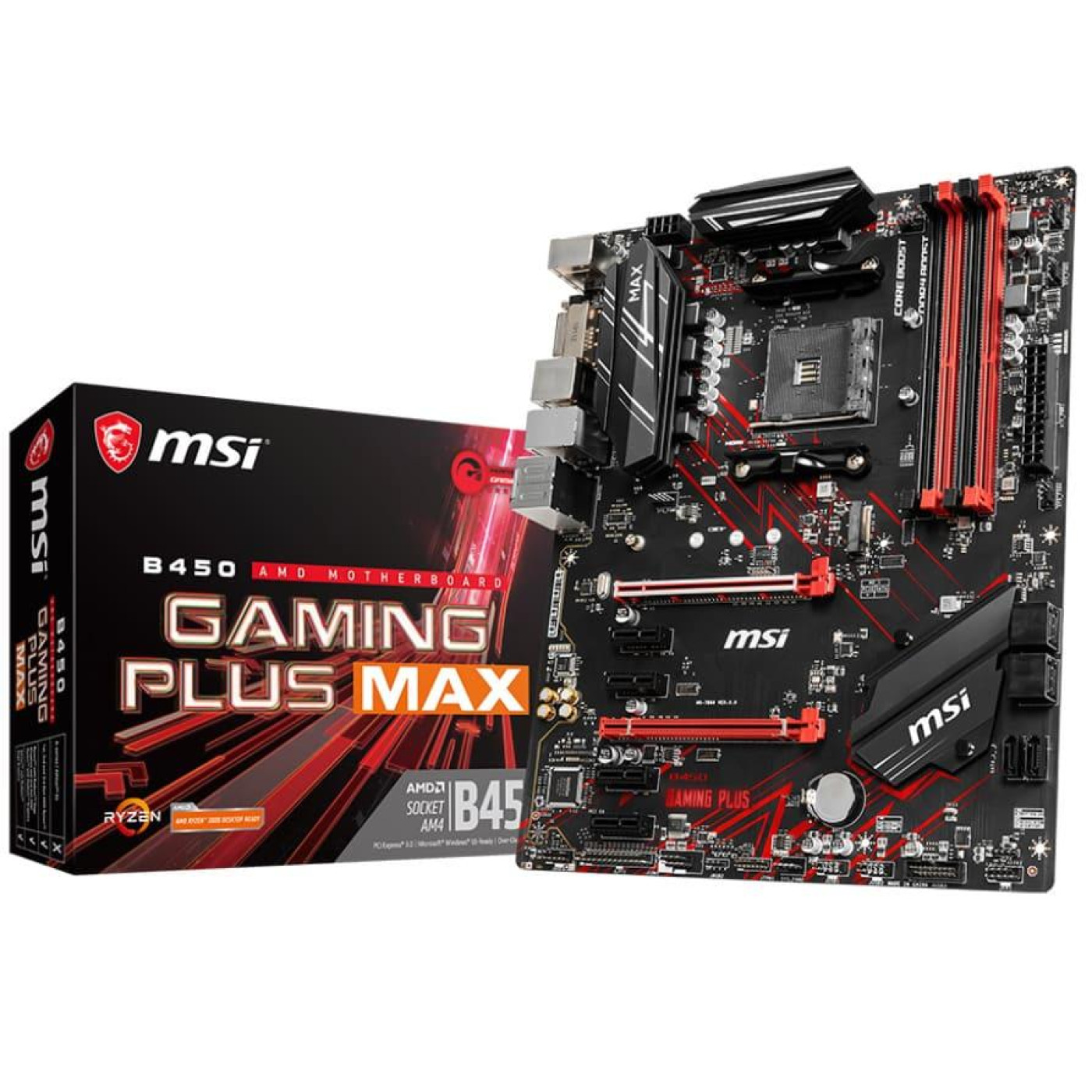 Материнська плата MSI B450 Gaming Plus Max (B450 Gaming Plus Max) (Socket AM4, AMD B450, ATX) Б/в