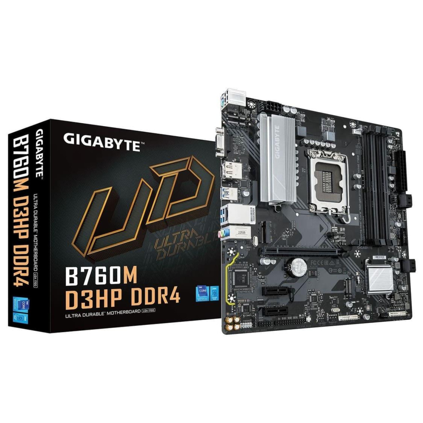 Материнська плата GIGABYTE B760M D3HP DDR4 (B760M D3HP DDR4) (Socket 1700, Intel B760, Micro-ATX) Б/в