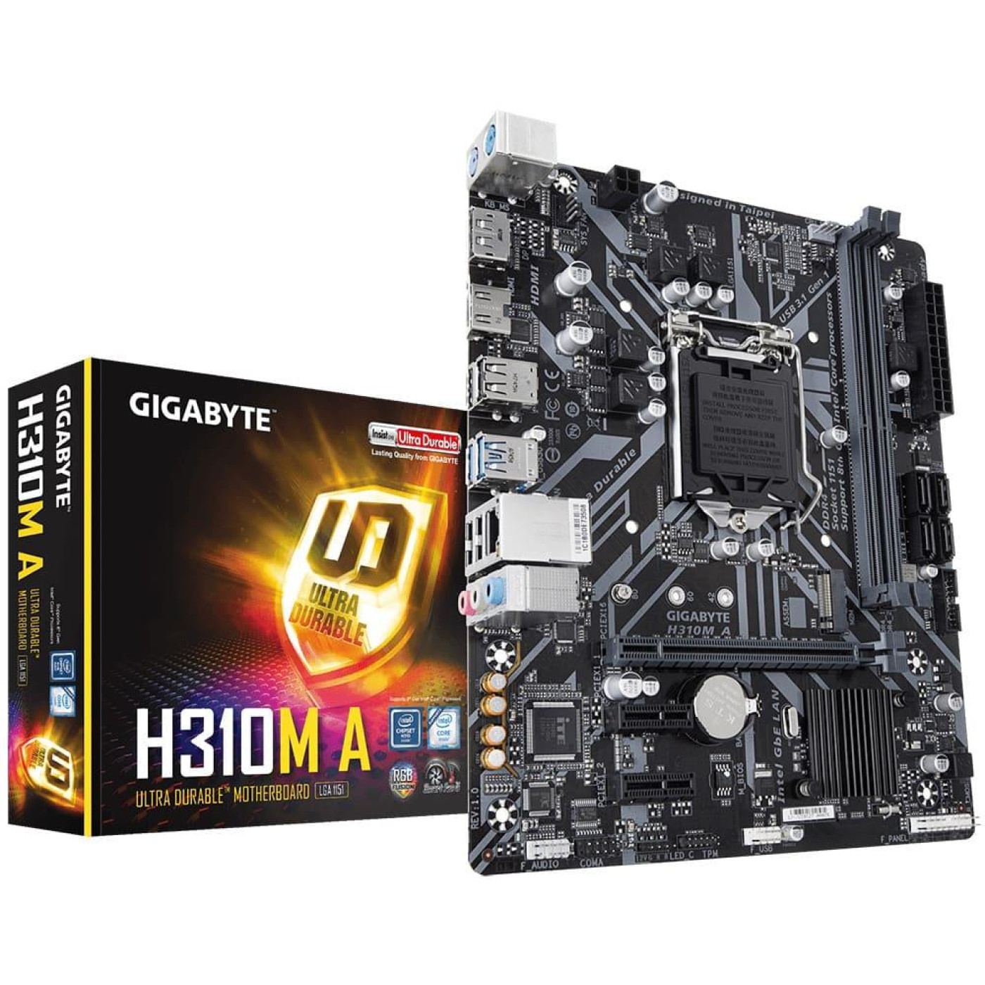 Материнська плата GIGABYTE H310M A (H310M A) (Socket 1151 v2, Intel H310, Micro-ATX) Б/в