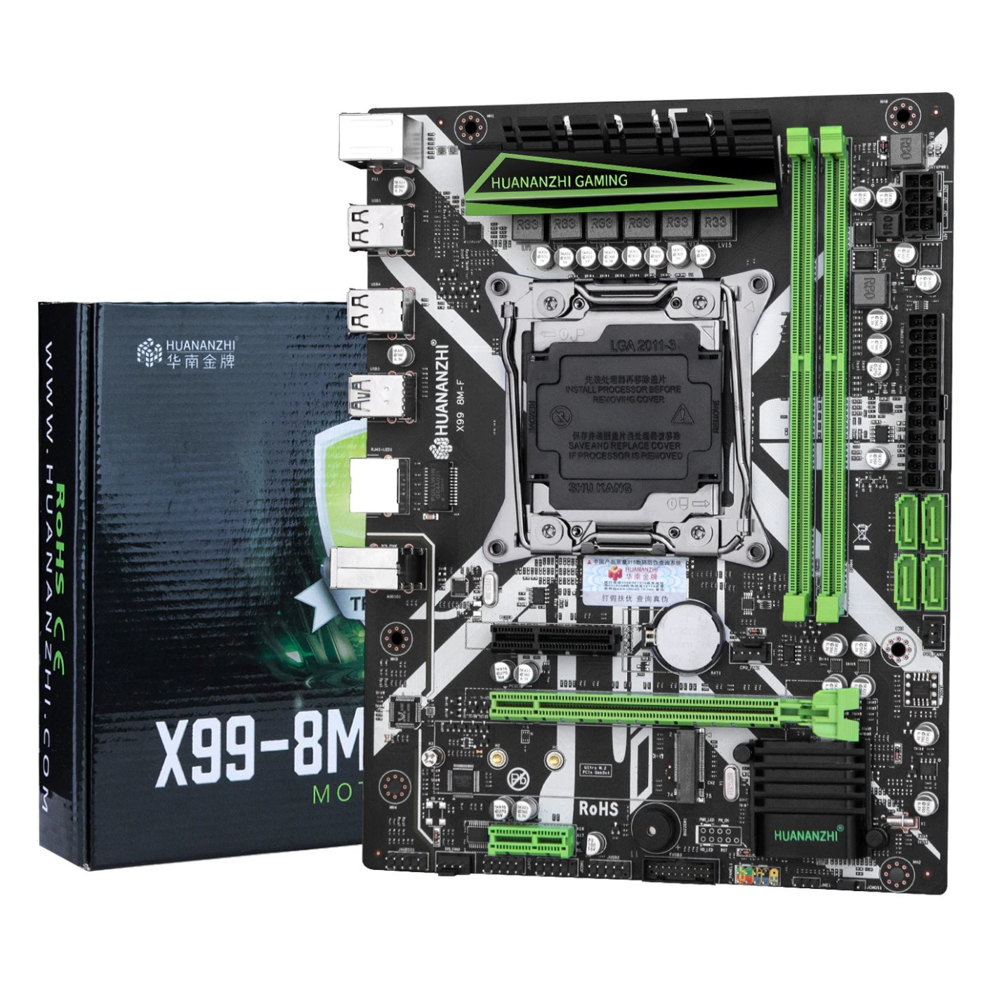 Материнская плата Huananzhi Gaming X99-8M-F (Gaming X99-8M-F) (Socket 2011 v3, Intel X99, Micro-ATX) Б/у,U1