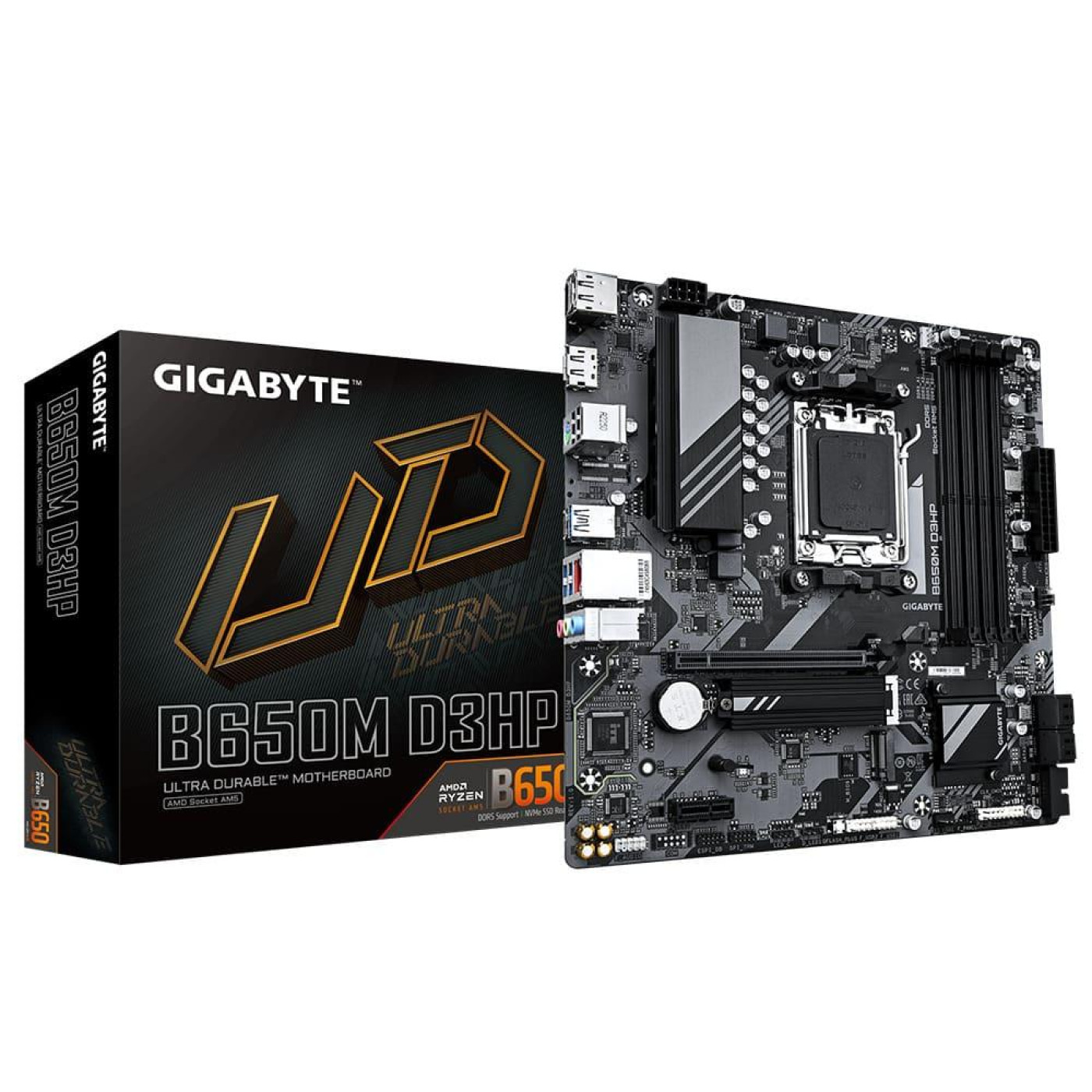 Материнська плата Gigabyte B650M D3HP (B650M D3HP) (Socket AM5, AMD B650, Micro-ATX)