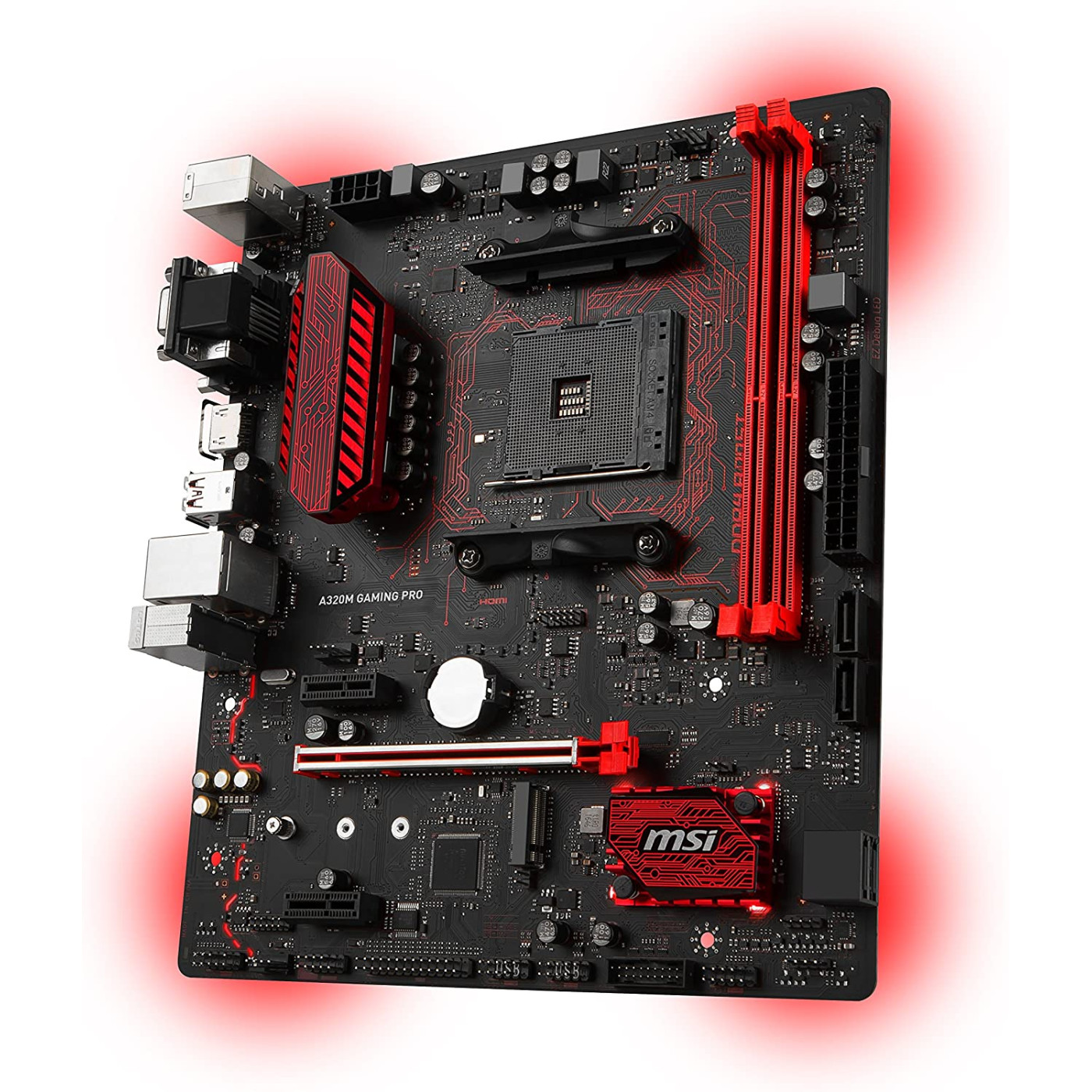 Материнская плата MSI A320M GAMING PRO (A320M GAMING PRO) (Socket AM4, AMD A320, Micro-ATX) Б/у,U1