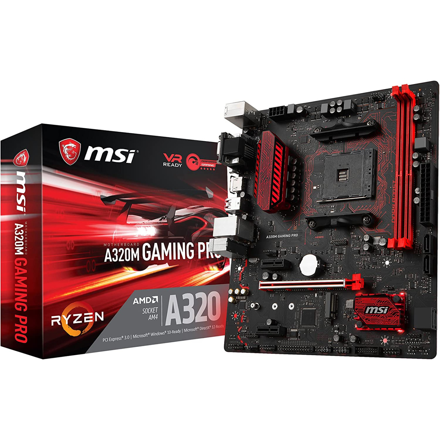 Материнская плата MSI A320M GAMING PRO (A320M GAMING PRO) (Socket AM4, AMD A320, Micro-ATX) Б/у,U1