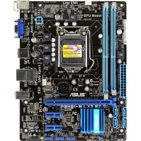 Материнська плата ASUS P8H61-M LX3 R2.0 (P8H61-M LX3 R2.0) (Socket 1155, Intel H61, Micro-ATX) Б/в