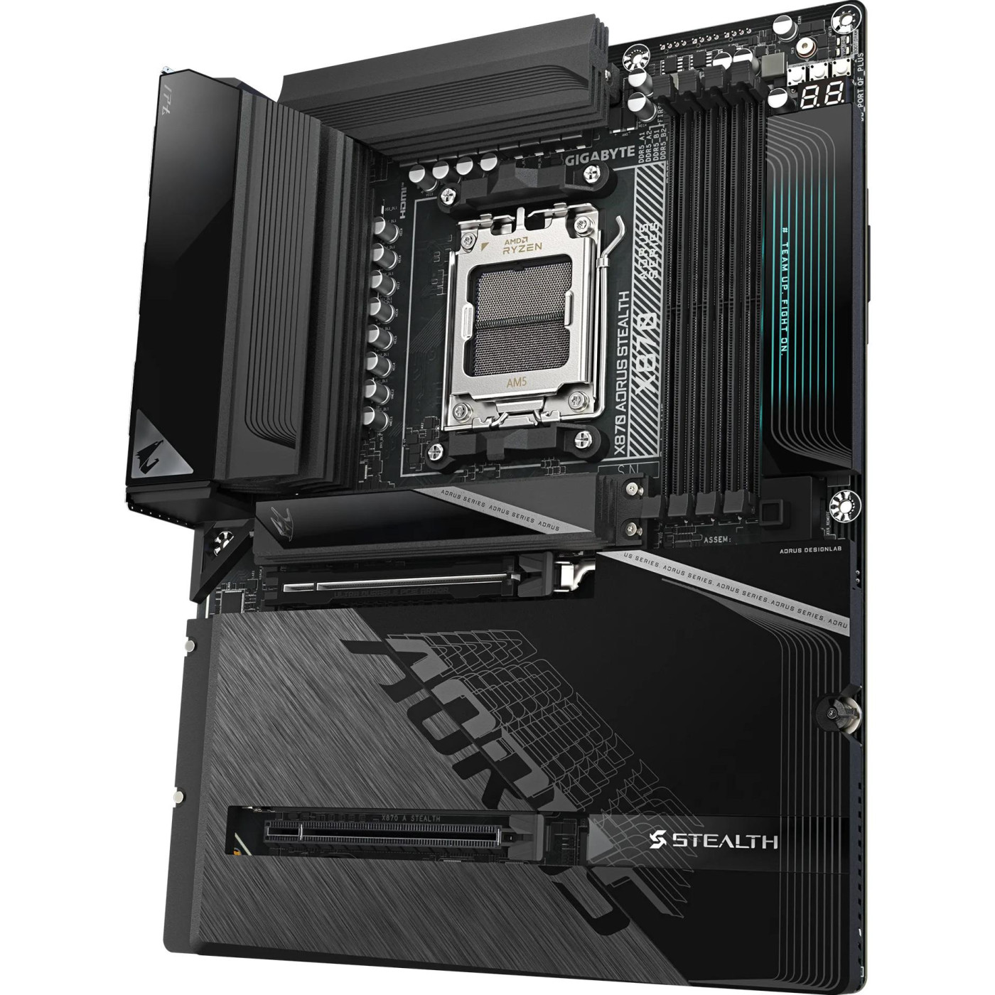 Материнська плата Gigabyte X870 AORUS STEALTH (X870 AORUS STEALTH) (Socket AM5, AMD X870, ATX)