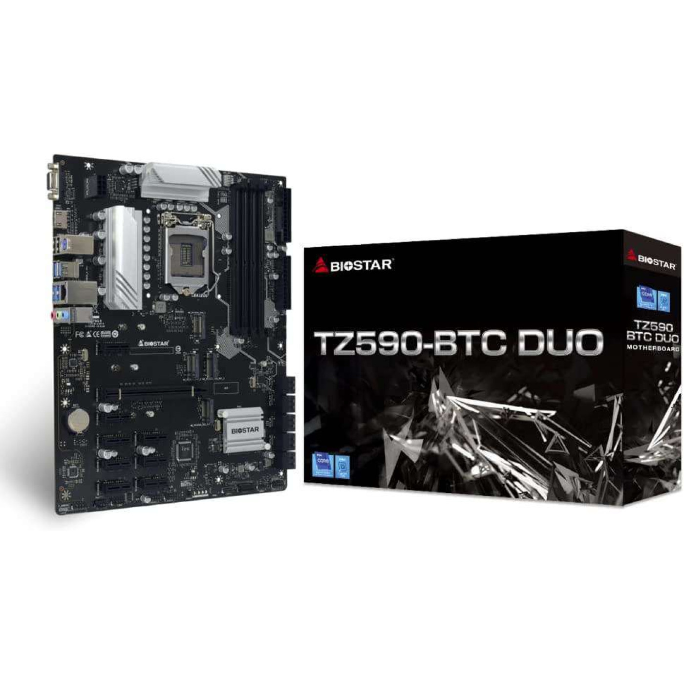 Материнська плата Biostar TZ590-BTC DUO (TZ590-BTC DUO) (Socket 1200, Intel Z590, ATX) Б/в,U1