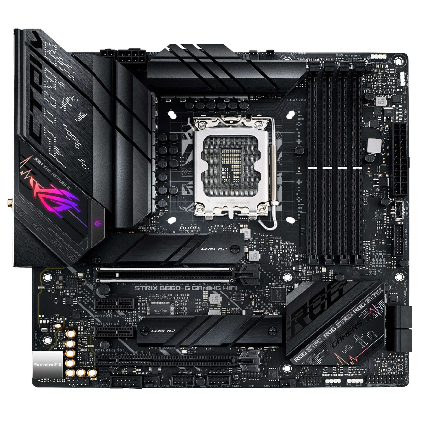 Материнская плата ASUS ROG STRIX B660-G GAMING WIFI (ROG STRIX B660-G GAMING WIFI) (Socket 1700, Intel B660, Micro-ATX) Б/у