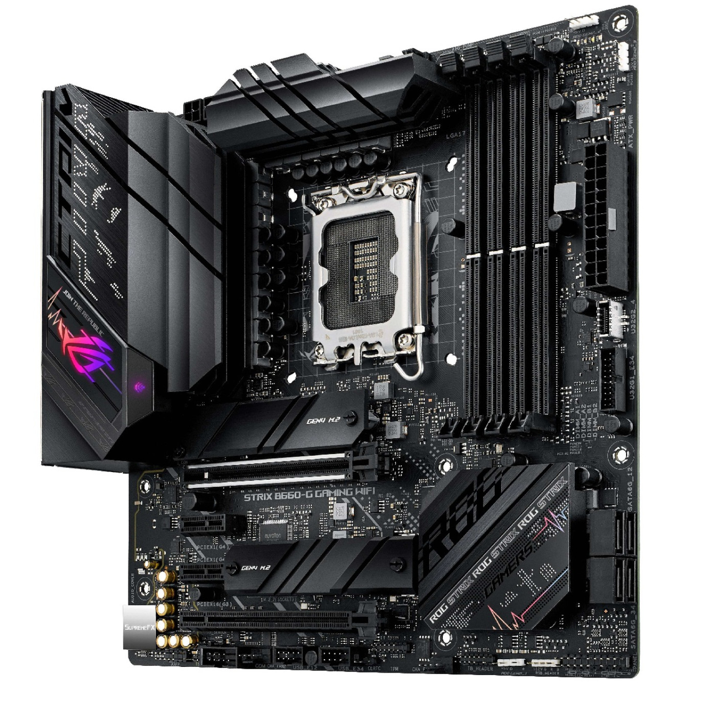 Материнская плата ASUS ROG STRIX B660-G GAMING WIFI (ROG STRIX B660-G GAMING WIFI) (Socket 1700, Intel B660, Micro-ATX) Б/у