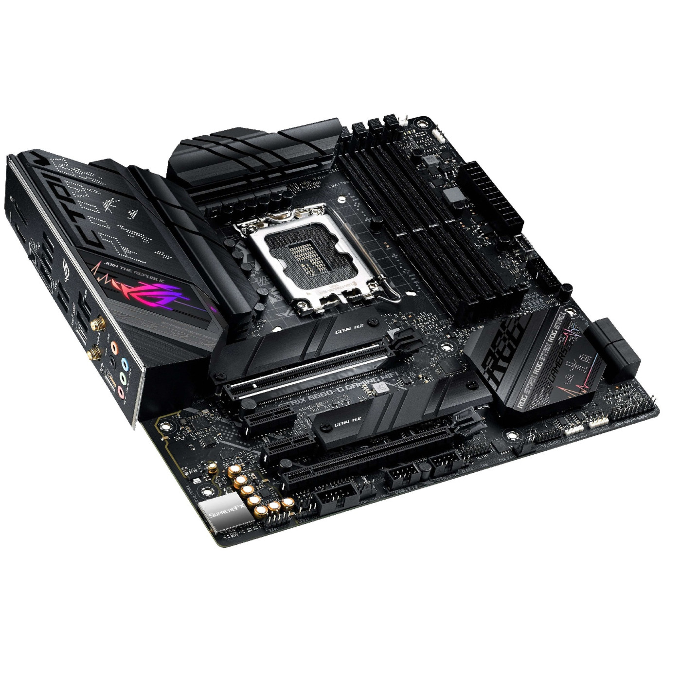 Материнская плата ASUS ROG STRIX B660-G GAMING WIFI (ROG STRIX B660-G GAMING WIFI) (Socket 1700, Intel B660, Micro-ATX) Б/у