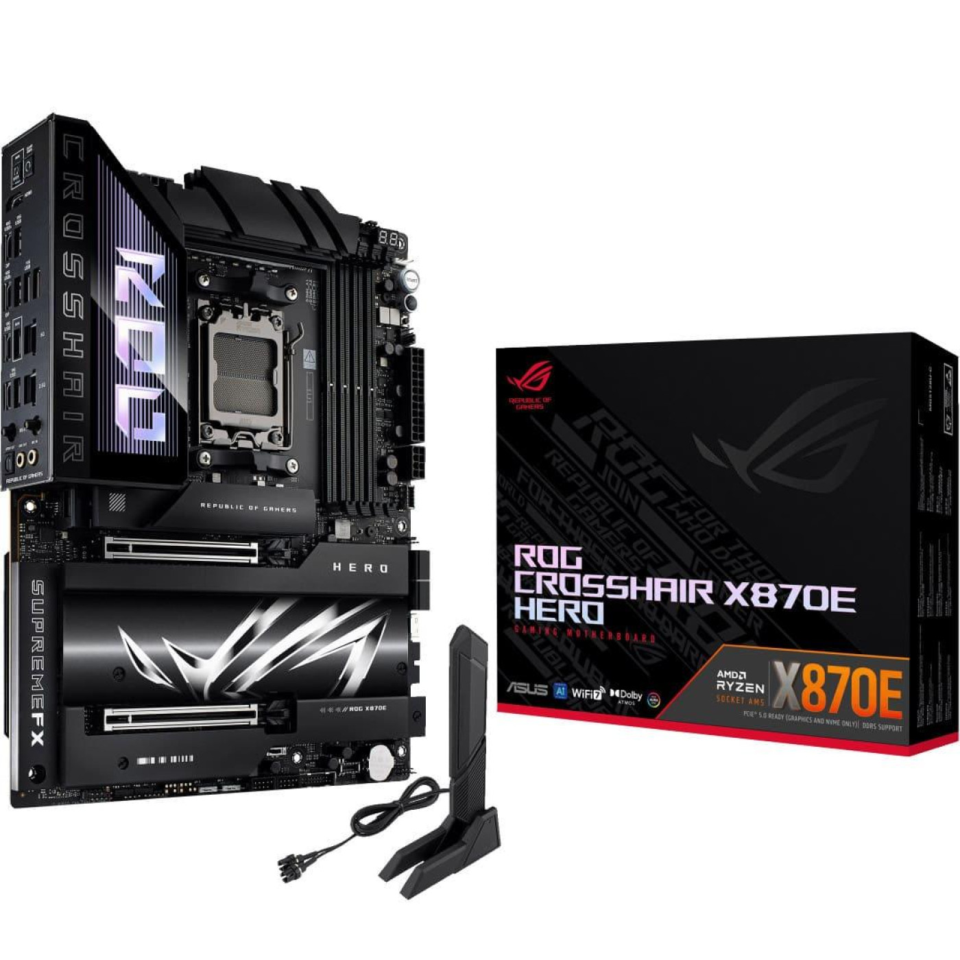 Материнська плата ASUS ROG CROSSHAIR X870E HERO WiFi (CROSSHAIR X870E HERO) (Socket AM5, ) Б/в