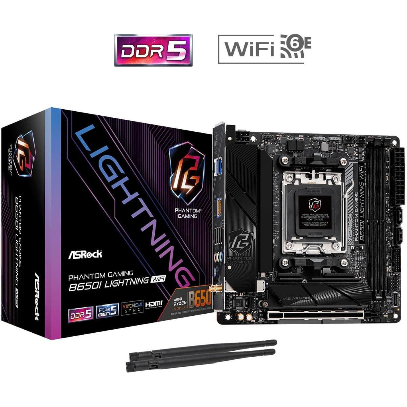 Материнська плата AsRock B650I LIGHTNING WIFI (B650I LIGHTNING WIFI) (Socket AM5, AMD B650, Mini-ITX)