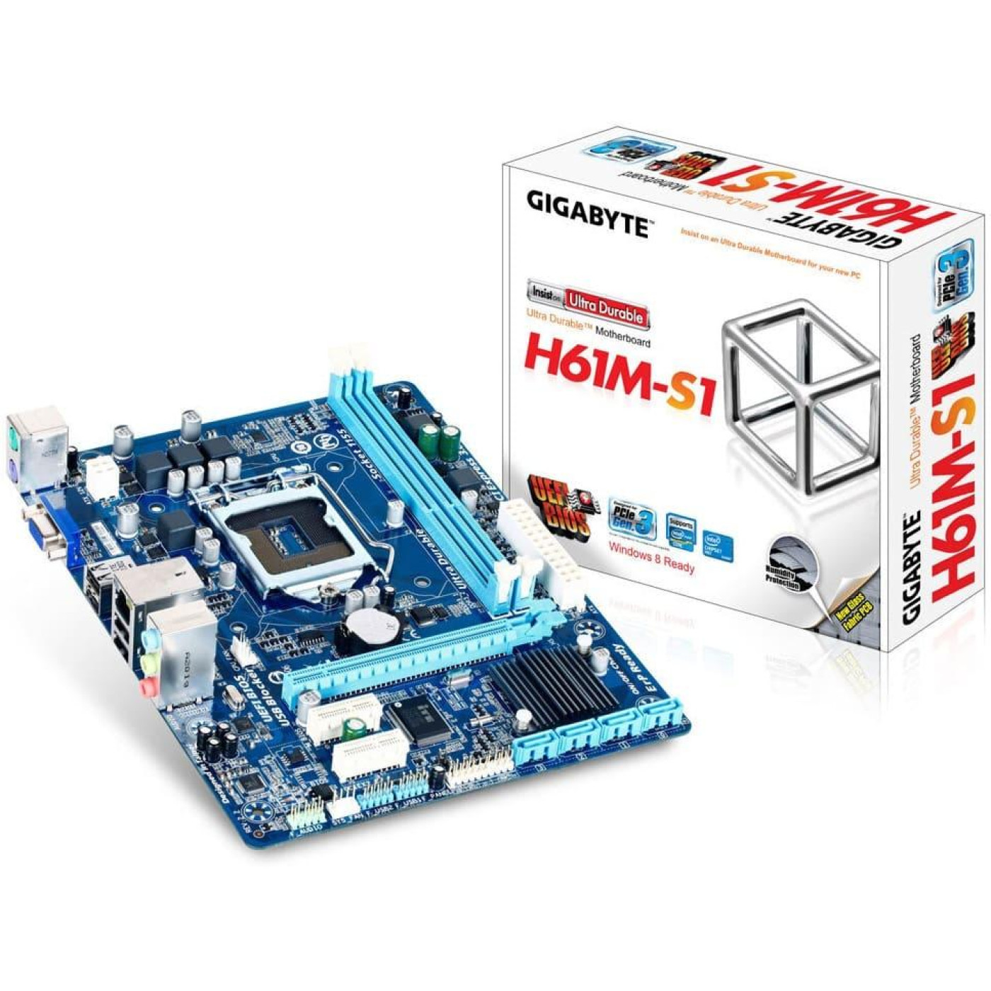 Материнская плата Gigabyte GA-H61M-S1 (GA-H61M-S1) (Socket 1155, Intel H61, Micro-ATX) Б/у