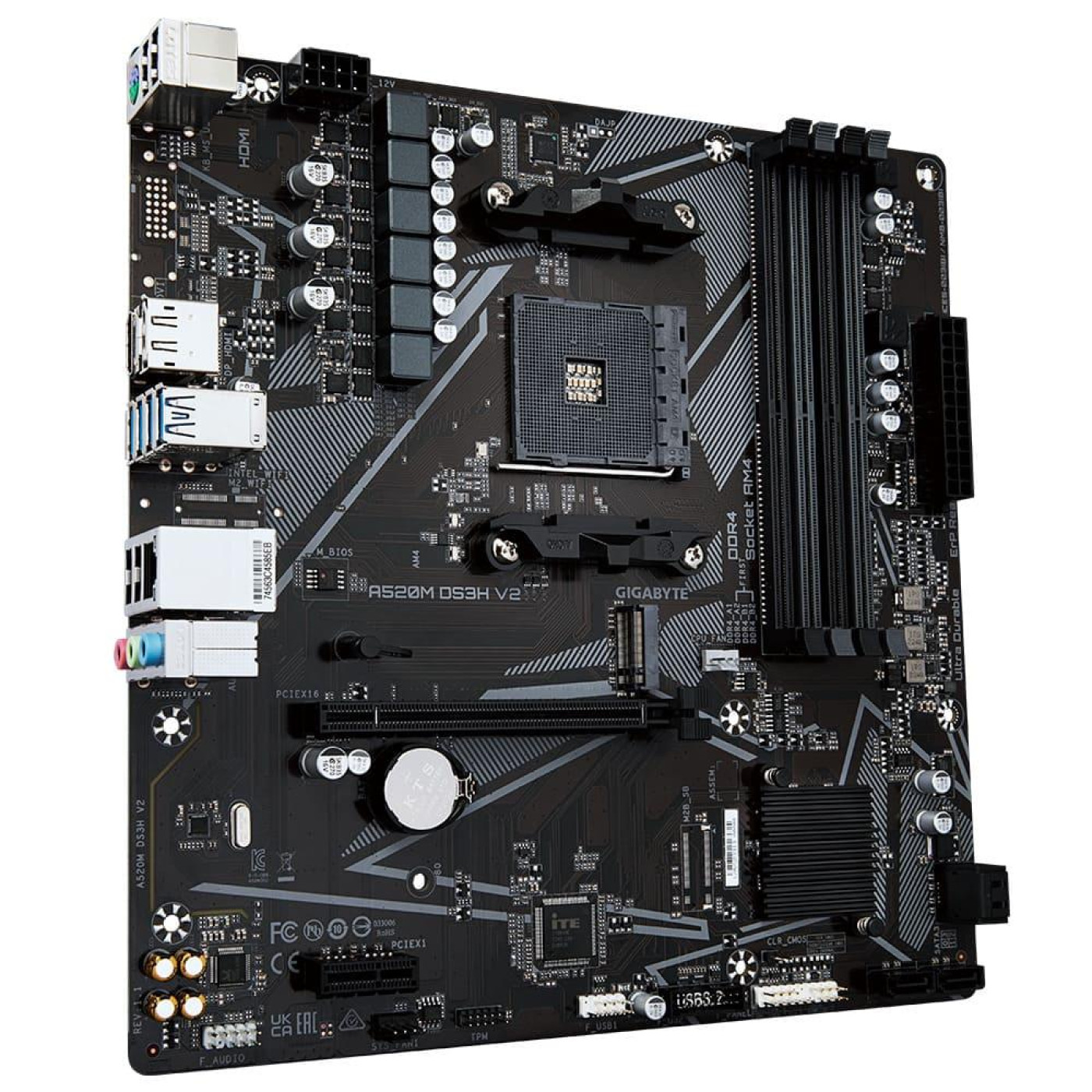 Материнська плата Gigabyte A520M DS3H V2 (A520M DS3H V2) (Socket AM4, AMD A520, Micro-ATX)