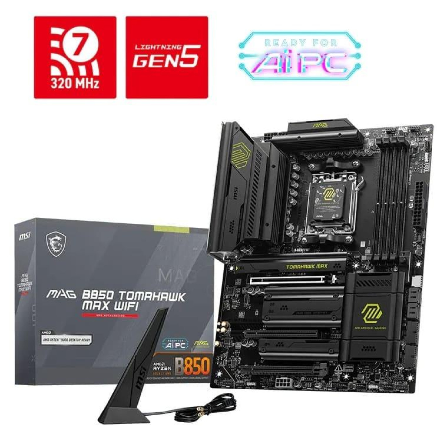 Материнская плата MSI MAG B850 TOMAHAWK WIFI (MAG B850 TOMAHAWK WIFI) (Socket AM5, AMD B850, ATX)