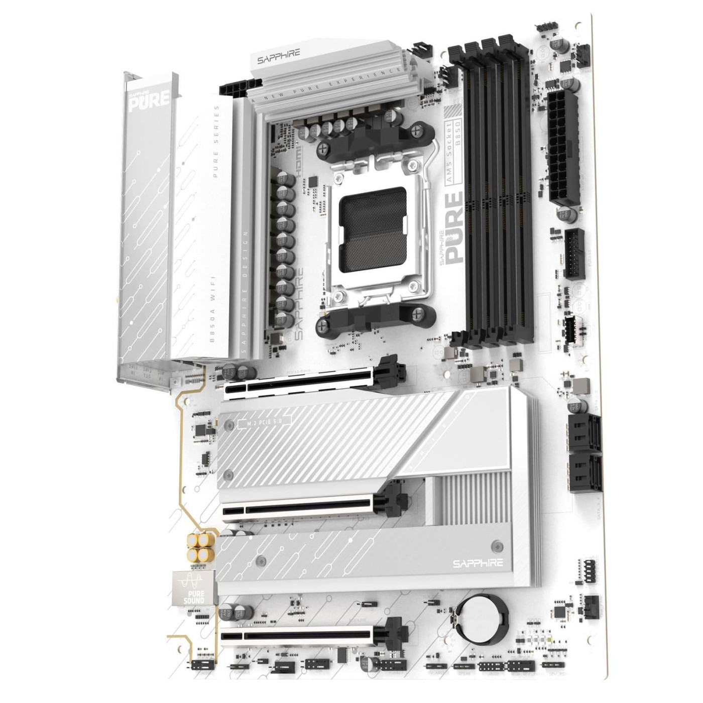 Материнська плата Sapphire PURE B850A WIFI7 (52123-11-40G) (Socket AM5, AMD B850, ATX)