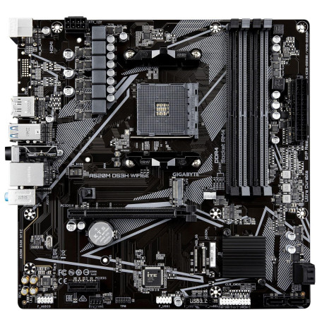 Материнська плата GIGABYTE A520M DS3H WIFI6E (A520M DS3H WIFI6E) (Socket AM4, AMD A520, Micro-ATX)