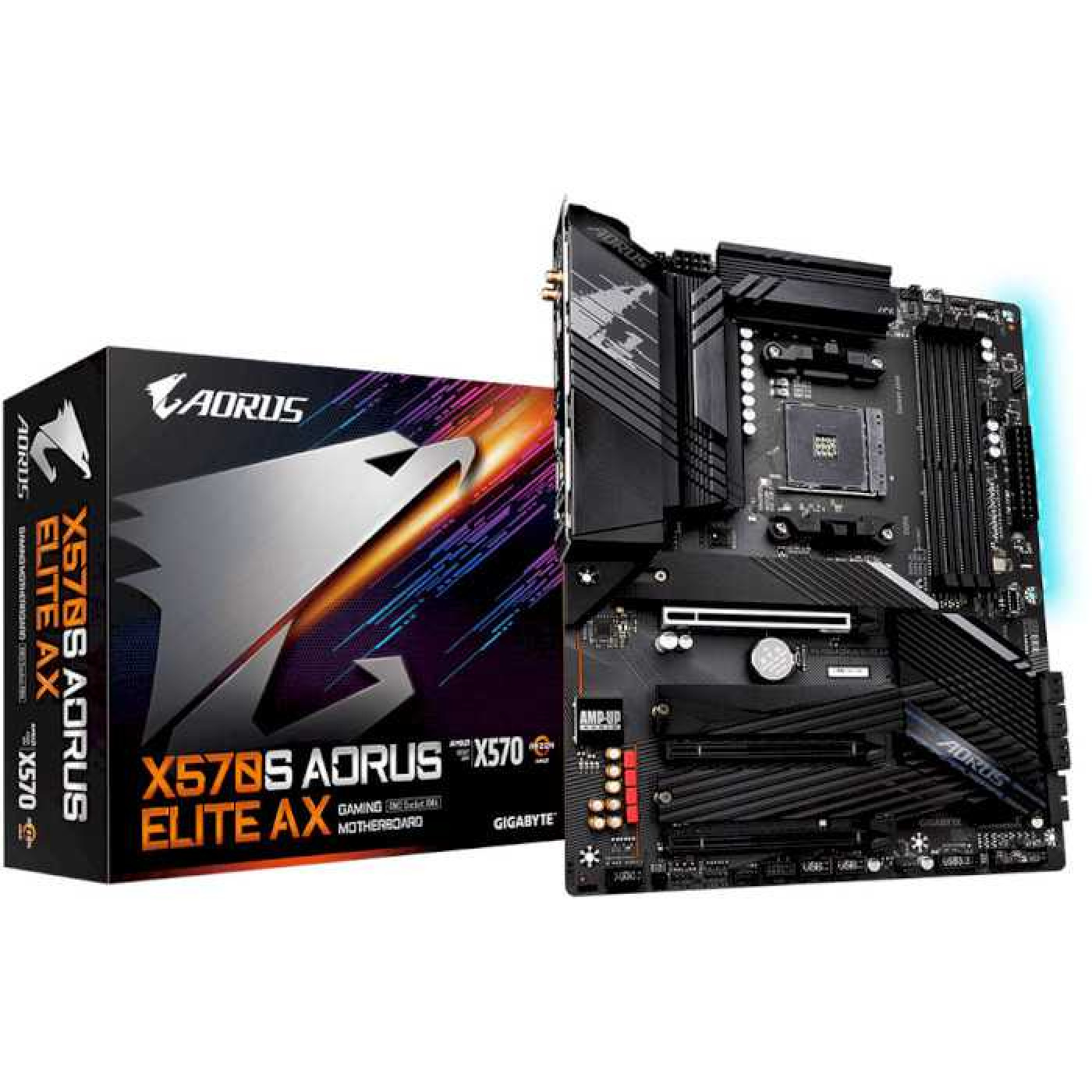 Материнська плата Gigabyte X570S AORUS ELITE AX (X570S AORUS ELITE AX) (Socket AM4, AMD X570, ATX) Б/в