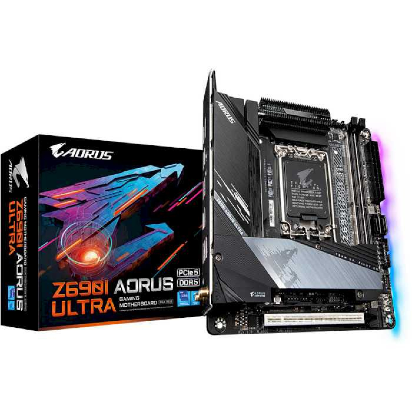 Материнская плата Gigabyte Z690I AORUS ULTRA (Z690I AORUS ULTRA) (Socket 1700, Intel Z690, Mini-ITX)