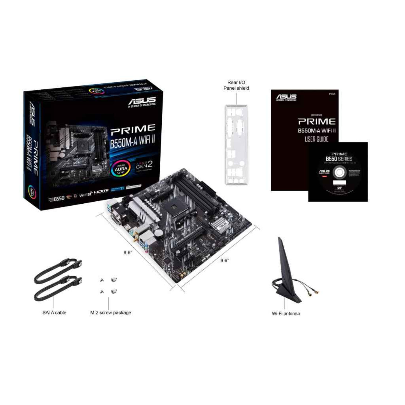 Материнська плата ASUS PRIME B550M-A WIFI II (PRIME B550M-A WI-FI II) (Socket AM4, AMD B550, Micro-ATX)