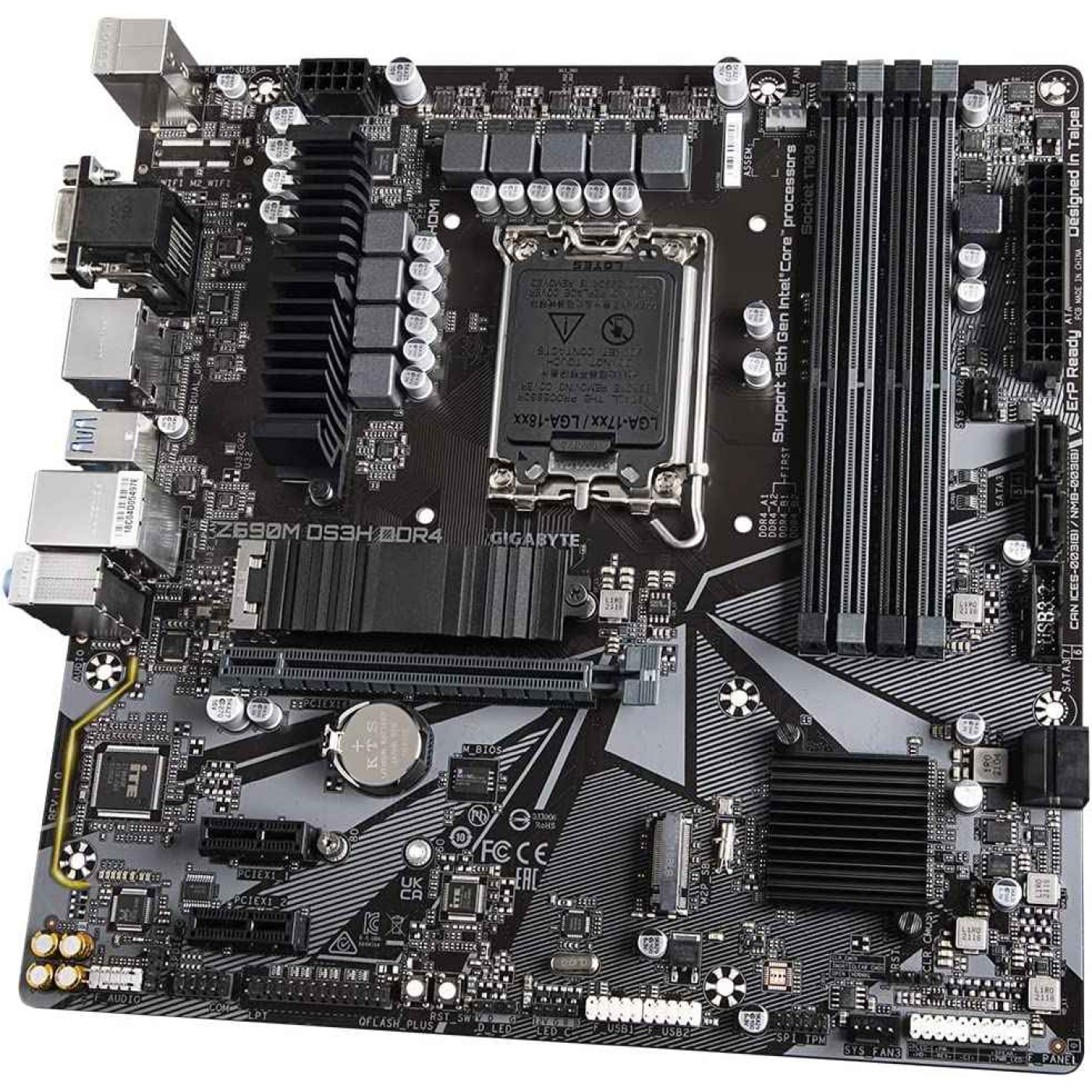 Материнская плата Gigabyte Z690M DS3H DDR4 (Z690M DS3H DDR4) (Socket 1700, Intel Z690, Micro-ATX) Б/у,U1
