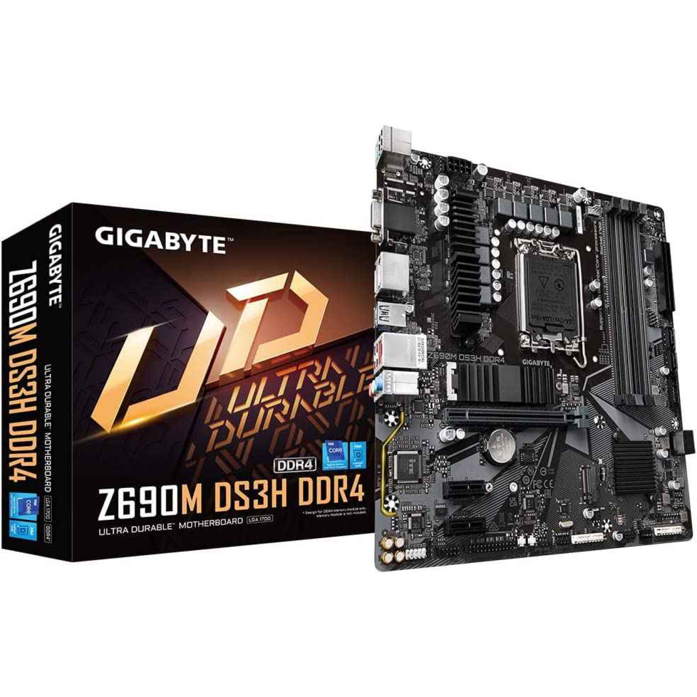 Материнская плата Gigabyte Z690M DS3H DDR4 (Z690M DS3H DDR4) (Socket 1700, Intel Z690, Micro-ATX) Б/у,U1