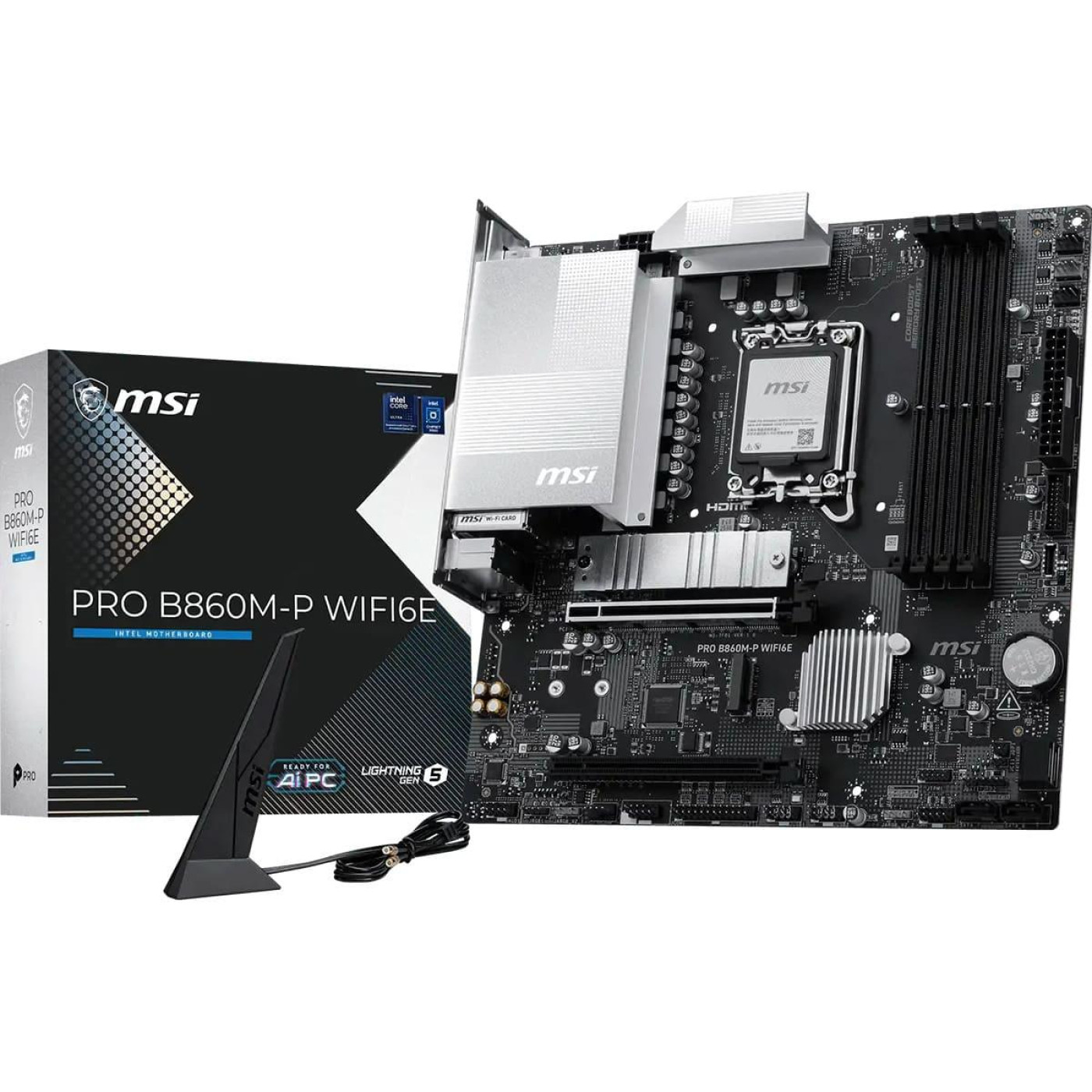 Материнська плата MSI PRO B860M-P WIFI6E (PRO B860M-P WIFI6E) (Socket 1851, Intel B860, Micro-ATX)