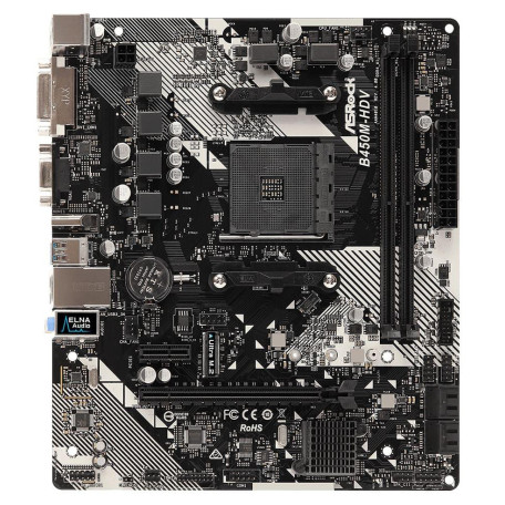 Материнська плата AsRock B450M-HDV R4.0 (B450M-HDV R4.0) (Socket AM4, AMD B450, Micro-ATX) Б/в