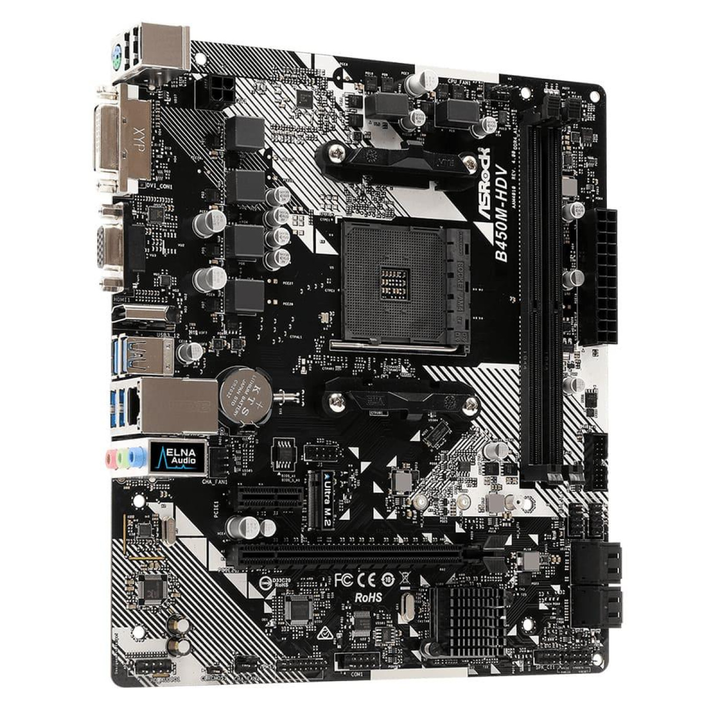 Материнська плата AsRock B450M-HDV R4.0 (B450M-HDV R4.0) (Socket AM4, AMD B450, Micro-ATX)