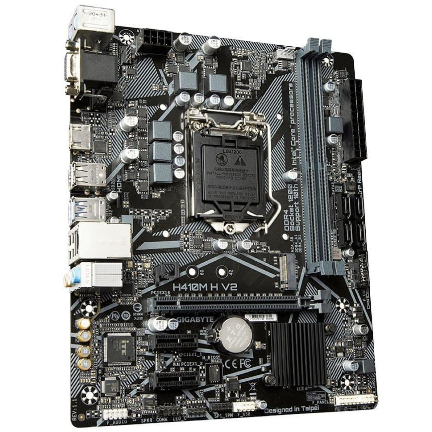 Материнська плата Gigabyte H410M H V2 (H410M H V2) (Socket 1200, Intel H410, Micro-ATX)