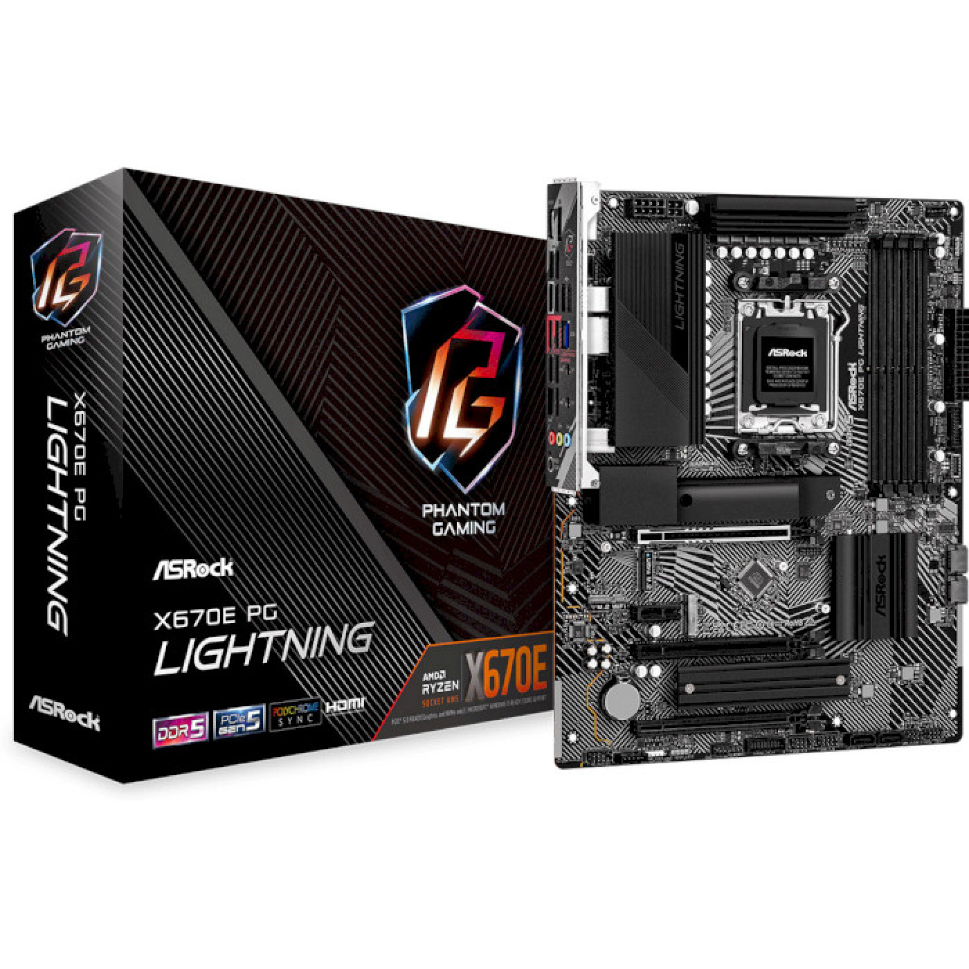 Материнська плата AsRock X670E PG LIGHTNING (X670E PG LIGHTNING) (Socket AM5, AMD X670, ATX) Б/в
