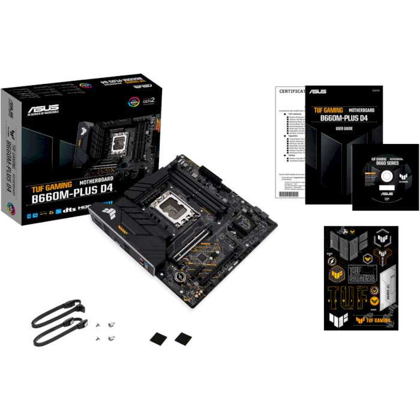 Материнська плата ASUS TUF Gaming B660M-PLUS D4 (TUF GAMING B660M-PLUS D4) (Socket 1700, Intel B660, Micro-ATX) Б/в