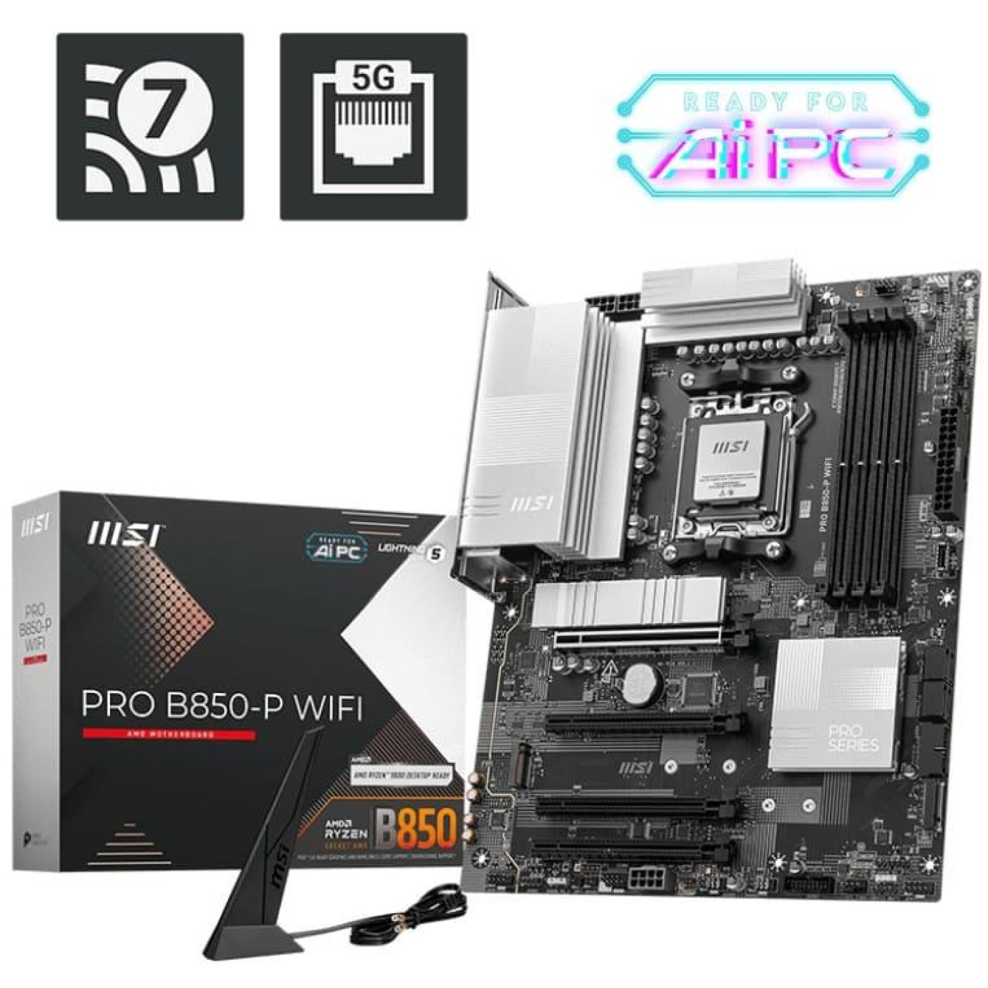 Материнська плата MSI PRO B850-P WIFI (PRO B850-P WIFI) (Socket AM5, AMD B850, ATX)