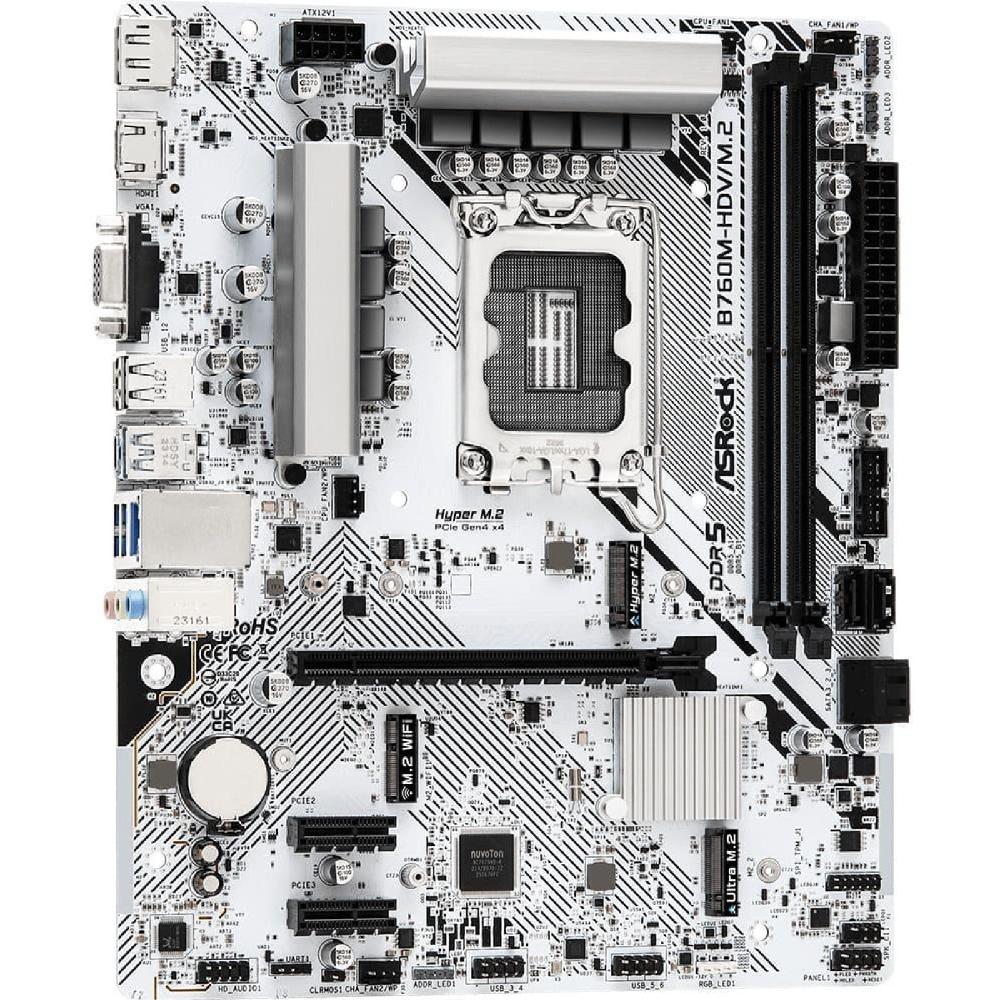 Материнська плата AsRock B760M-HDV/M.2 (B760M-HDV/M.2_) (Socket 1700, Intel B760, Micro-ATX) Б/в